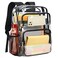 Vorspack Clear Backpack Heavy Duty Large Clear Bookbag Transparent Backpacks See Through Backpack for College Work Travel Festival Black