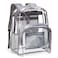 Vorspack Clear Backpack Heavy Duty PVC Transparent Backpack with Reinforced Strap Stitches Large Capacity for College Workplace Security Grey