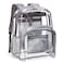 Vorspack Clear Backpack Heavy Duty PVC Transparent Backpack with Reinforced Strap Stitches Large Capacity for College Workplace Security Grey