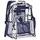 Vorspack Clear Backpack Heavy Duty PVC Transparent Backpack with Reinforced Strap Stitches Large Capacity for College Workplace Security Navy
