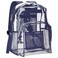 Vorspack Clear Backpack Heavy Duty PVC Transparent Backpack with Reinforced Strap Stitches Large Capacity for College Workplace Security Navy