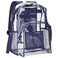 Vorspack Clear Backpack Heavy Duty PVC Transparent Backpack with Reinforced Strap Stitches Large Capacity for College Workplace Security Navy