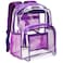 Vorspack Clear Backpack Heavy Duty PVC Transparent Backpack with Reinforced Strap Stitches Large Capacity for College Workplace Security Purple
