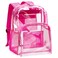 Vorspack Clear Backpack Heavy Duty PVC Transparent Backpack with Reinforced Strap Stitches Large Capacity for College Workplace Security Pink