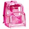 Vorspack Clear Backpack Heavy Duty PVC Transparent Backpack with Reinforced Strap Stitches Large Capacity for College Workplace Security Pink