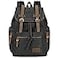 Bluboon Canvas Vintage Backpack Leather Casual Bookbag Men Rucksack Black