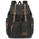 Bluboon Canvas Vintage Backpack Leather Casual Bookbag Men Rucksack Black