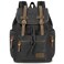 Bluboon Canvas Vintage Backpack Leather Casual Bookbag Men Rucksack Black