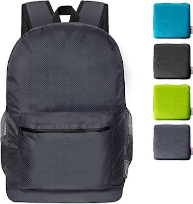 pack all 20L Lightweight Packable Backpack Water Resistant Foldable Backpack Travel Hiking Daypack with Waterproof Zippers Navy Blue