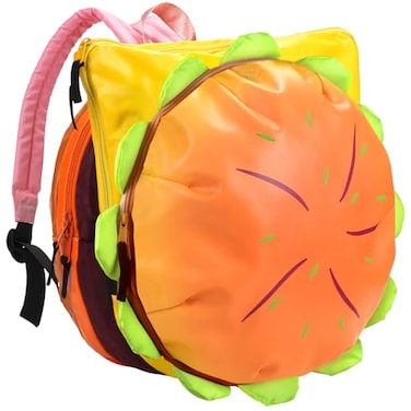MaiQidd Cheeseburger Backpack Multicompartment Funny Hamburger Backpack