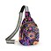 LYEMVHE Flower Leather Sling Bag Small Crossbody Backpack Travel Shoulder Pack Hiking Adjustable Chest Daypack for Women