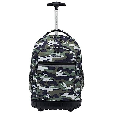 Travelers Club 18 Rolling Backpack with Shoulder Straps Camo
