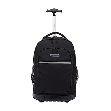 Travelers Club 18 Rolling Backpack with Shoulder Straps Black
