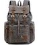 HuaChen Vintage Canvas Travel Backpack with Leather Trim Laptop Padded Sleeve Hidden Back Security Pocket Fits 15Inch M32 Gray Large