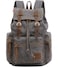 HuaChen Vintage Canvas Travel Backpack with Leather Trim Laptop Padded Sleeve Hidden Back Security Pocket Fits 15Inch M32 Gray Large