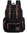 HuaChen Vintage Canvas Travel Backpack with Leather Trim Laptop Padded Sleeve Hidden Back Security Pocket Fits 15Inch M32 Black Large
