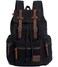 HuaChen Vintage Canvas Travel Backpack with Leather Trim Laptop Padded Sleeve Hidden Back Security Pocket Fits 15Inch M32 Black Large