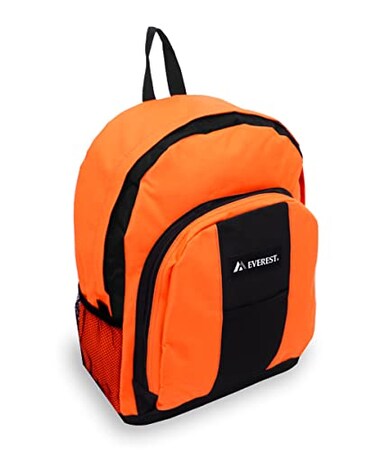 Everest Backpack with Front and Side Pockets Orange One Size