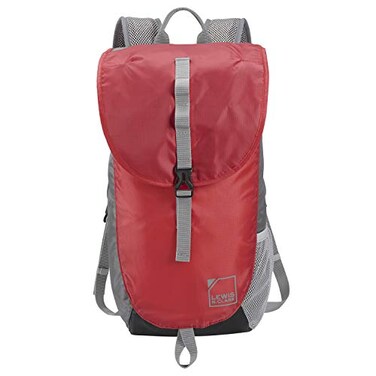 Lewis N. Clark Lewis N Clark LightweightPackable BackPack Ditty Bag with RFID Pocket for Hiking Camping Travel BackPack for Women Men 18inch RedGray
