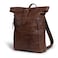 HideDrink Hide Drink Roll Top Backpack Vintage Style Rucksack with Adjustable Shoulder Straps Travel Accessory Full Grain Leather Handmade Bourbon Brown