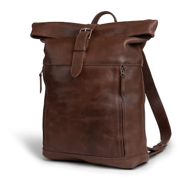HideDrink Hide Drink Roll Top Backpack Vintage Style Rucksack with Adjustable Shoulder Straps Travel Accessory Full Grain Leather Handmade Bourbon Brown