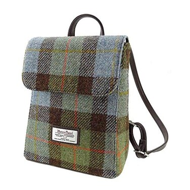 Glen Appin Harris Tweed Tummel Mini Backpack Colour 15 Green Small