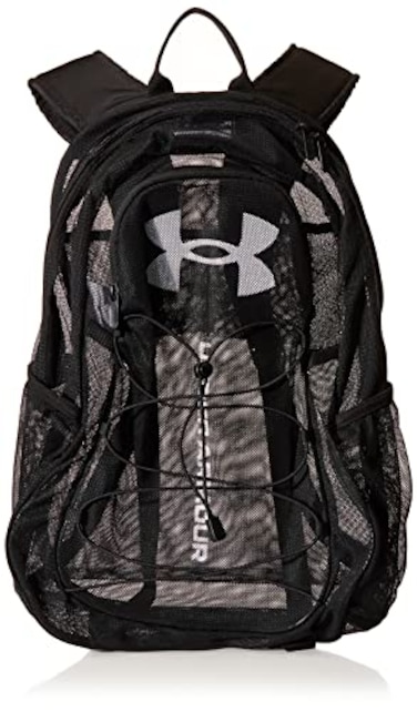Under Armour Adult Hustle Mesh Backpack 001 Black White One Size Fits Most