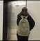 KAOBIO Canvas Backpack for Women Men Vintage Aesthetic Bags Travel Daypack Boho Hippie Grunge Backpack Sage Green