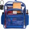 SHYLERO Clear Backpack Heavy Duty has TSA Lock 2WAY Zipper PVC Transparent Backpack Is Extra Large H18xW14xD8 Blue
