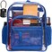 SHYLERO Clear Backpack Heavy Duty has TSA Lock 2WAY Zipper PVC Transparent Backpack Is Extra Large H18xW14xD8 Blue