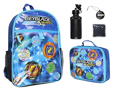 INTIMO Beyblade Burst TV Show Tossed Print 5 PC Backpack Lunch box Waterbottle Icepack Set 16