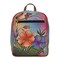Anna by Anuschka Hand Painted Womens Genuine Leather Medium Backpack Antique Hibiscus