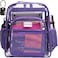 SHYLERO Clear Backpack Heavy Duty has TSA Lock 2WAY Zipper PVC Transparent Backpack Is Extra Large H18xW14xD8 Purple