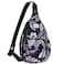 HAWEE Hawaii Flower Crossbody Sling Shoulder Bag Lightweight Waterproof Cloth with Adjustable Strap Earphone Hole Hibiscus