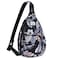 HAWEE Hawaii Flower Crossbody Sling Shoulder Bag Lightweight Waterproof Cloth with Adjustable Strap Earphone Hole Hibiscus