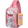 Busiuw Clear Backpack Stadium Approved Sling Bag with Adjustable Reinforced Straps 3 in 1 Crossbody Bag for Festivals and Games Pink