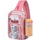 Busiuw Clear Backpack Stadium Approved Sling Bag with Adjustable Reinforced Straps 3 in 1 Crossbody Bag for Festivals and Games Pink