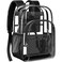 PAMANO Clear Backpack Heavy Duty Transparent Backpack with Reinforced Bottom See Through for College Travel Workplace Security Black