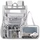 DIGOBAY Clear Backpack with Lunch Bag Set Leather Clear Backpack Heavy Duty Thick PVC Bookbag Large See Through Transparent Backpacks with Support Pad for College Travel Workplace Security Gray