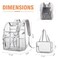 DIGOBAY Clear Backpack with Lunch Bag Set Leather Clear Backpack Heavy Duty Thick PVC Bookbag Large See Through Transparent Backpacks with Support Pad for College Travel Workplace Security Gray