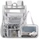 DIGOBAY Clear Backpack with Lunch Bag Set Leather Clear Backpack Heavy Duty Thick PVC Bookbag Large See Through Transparent Backpacks with Support Pad for College Travel Workplace Security Gray