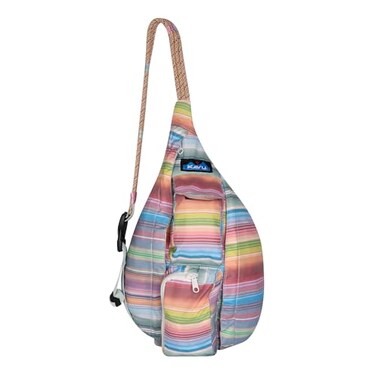 KAVU Mini Rope Sack Sling Crossbody Backpack Rainbow Run