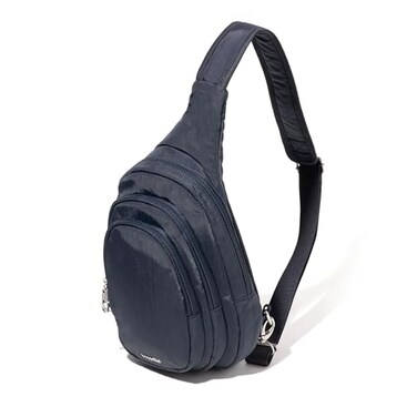 Baggallini Securtex AntiTheft Multi Zip Sling Lightweight 86x152 Travel Bag with Locking Zippers RFID Protection