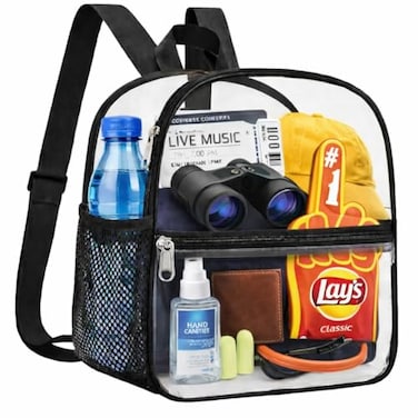 Oraben Small Clear Backpack Stadium Approved 12X11x6 Waterproof Clear Bag Stadium Backpack for Concert Work Sport Event