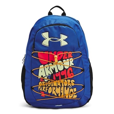 Under Armour UnisexAdult Hustle Sport Backpack 434 Tech BlueBlackRetro Green One Size Fits All