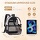 MUSEVOS Clear Backpack for Stadium Events Approved 12612 Thick TPU Mini Clear Bag with Front Pocket for Concert Sport Events Work Travel Black