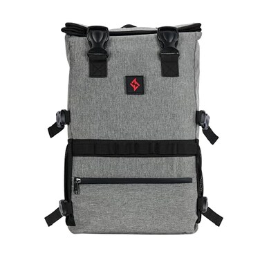 zazzy Smell Proof Bag with Combination Lock Weather Resistant Lockable Smell Proof Backpack Expandable Backpack Grey