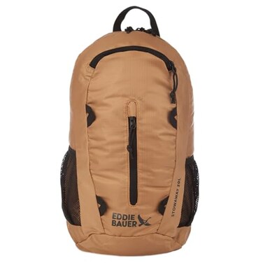 Eddie Bauer Stowaway Packable Backpack Travel Outdoor Lightweight Foldable Durable Ripstop Polyester 20L Tobacco