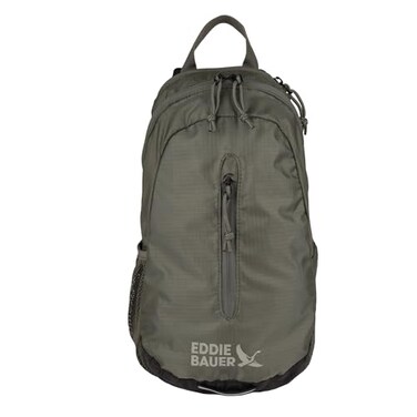Eddie Bauer Stowaway Packable Sling Bag Foldable Travel Outdoor Lightweight Compact Everyday Carry Ripstop Nylon 10L Spruce Green