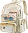 BTOOP Clear Backpack Heavy Duty Transparent Backpack 17 See Through Bookbag for College Work Festival Security with Padded Strap Large Capacity